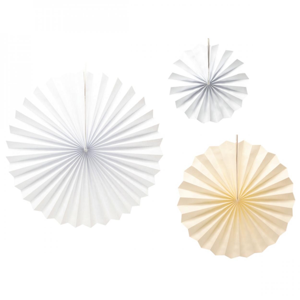 3 VENTAGLI CARTA AVORIO CM20/30/70 40918 11199