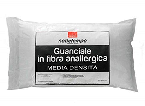 Gabel Nottetempo Guanciale Anallergica, Poliestere, Bianco, 80x50x8 cm