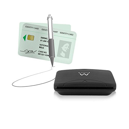 Ewent Lettore di smart card - Lettore di schede e carte d'identità - Porta USB - compatibile con PC/SC e WHQL, nero