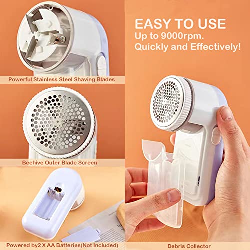 Levapelucchi Elettrico, Levapelucchi Ricaricabile con Lama in Acciaio Inox, Potente ed Efficace Elimina Pelucchi, Pillole per Abiti e Tessuti, Doppia Protezione