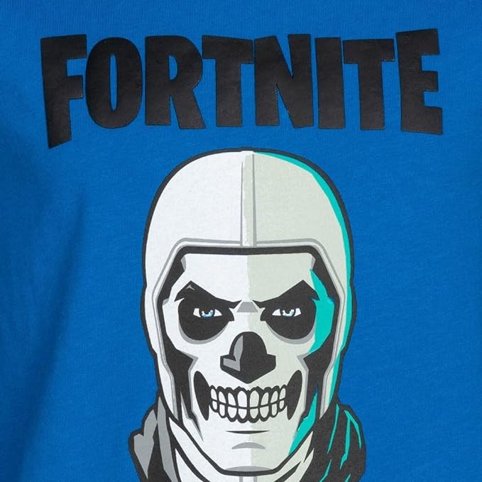 T shirt maglietta ragazzi personaggi Fortnite Blu Manica Lunga