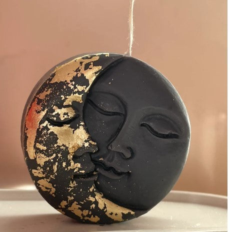 Candela artigianale " Sole e Luna" profumata in cera di soia