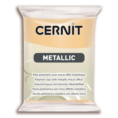 Cernit Metallic  Pasta Polimerica per la creazione di gioielli, 56 gr. colore Champagne
