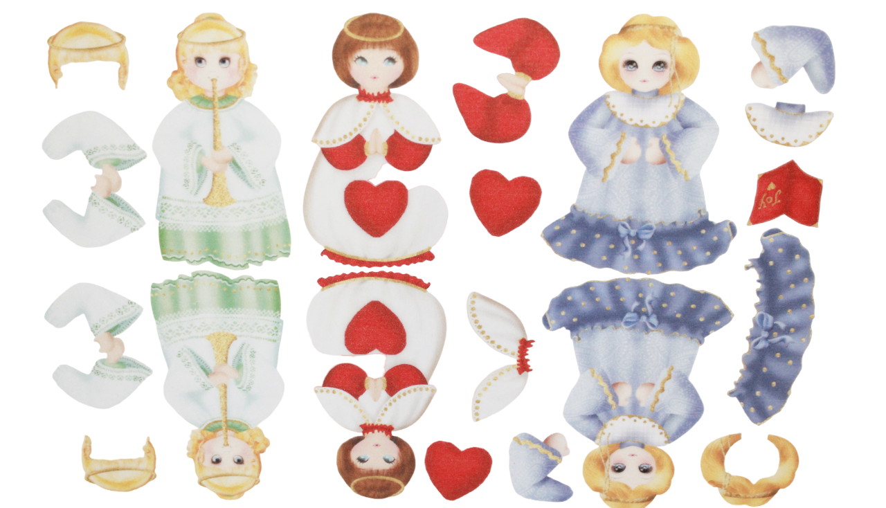 Gomma Eva Natale con Stampe Natalizie Angeli 20x30 cm 2 pz