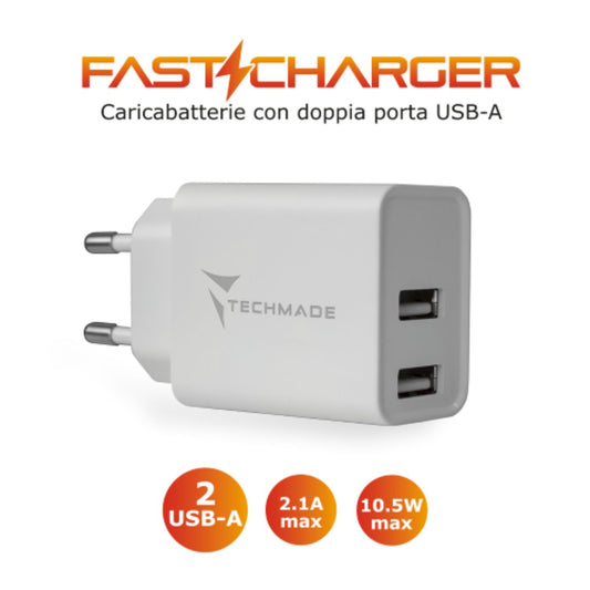 CARICABATTERIA DA RETE USB TECHMADE TM-TC046AA