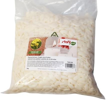 Stafil Cera di Colza vegetale in Scaglie per Creare Candele Artigianali 1 kg