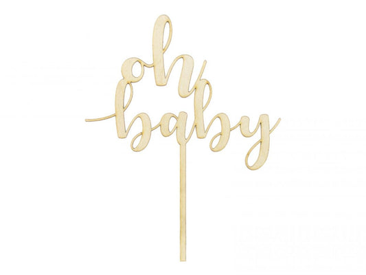 CAKE TOPPER IN LEGNO OH BABY
