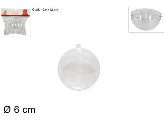 SFERA PLASTICA TRASPARENTE 6CM