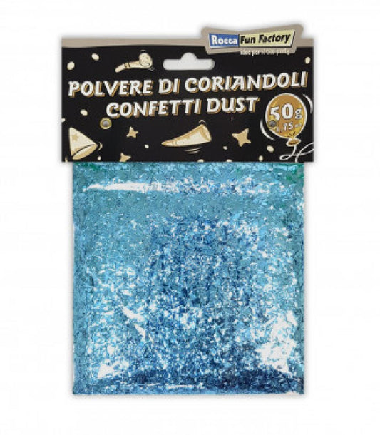 POLVERE DI CORIANDOLI CELESTE SCURO 50 GRAMMI