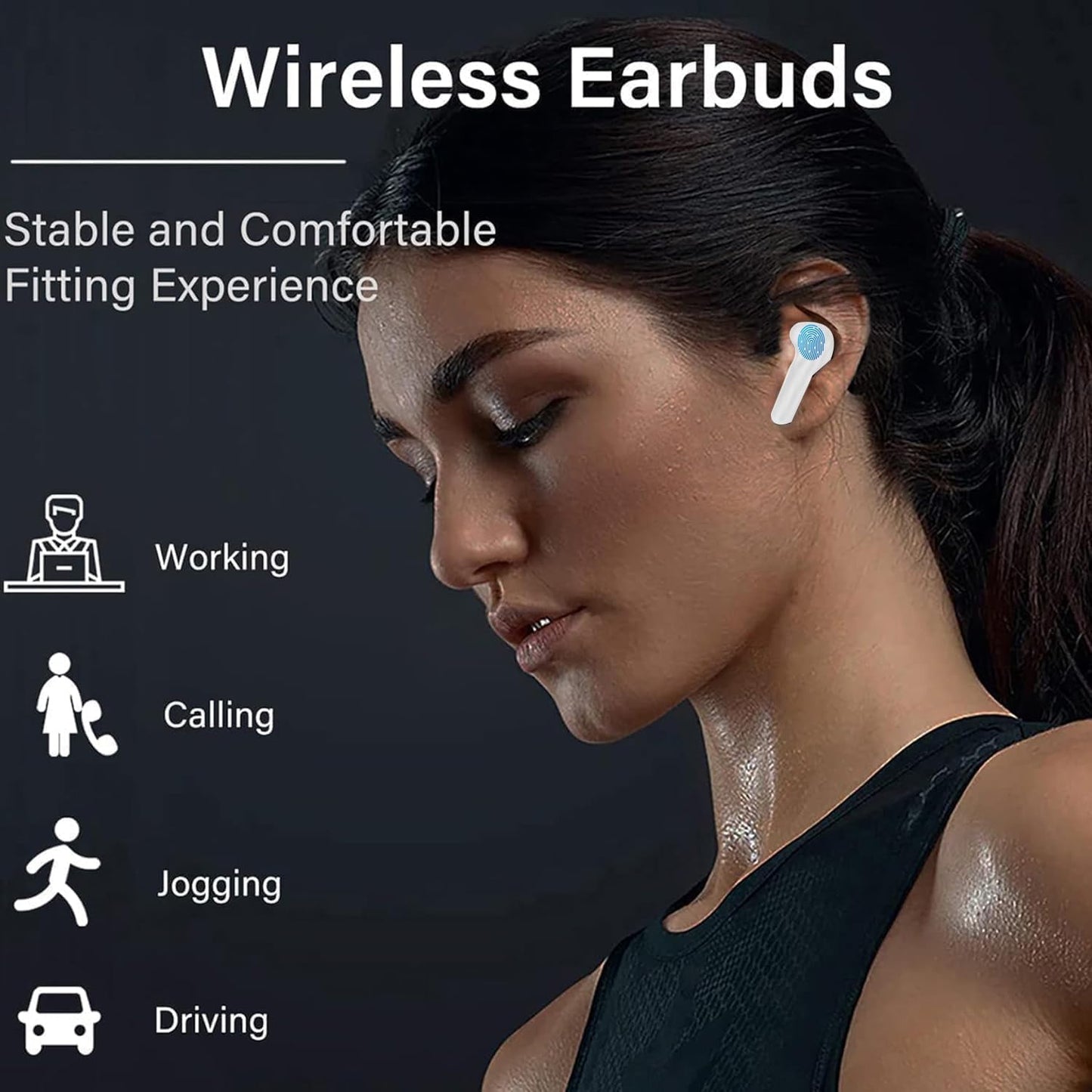 Cuffie Bluetooth,Auricolari Bluetooth 5.3 Cuffie Wireless In Ear ENC Cancellazione Rumore,36 Ore di Riproduzione,Touch Control,Cuffie Senza Filo HiFi Stereo IP7 Impermeabili per iPhone Android iOS