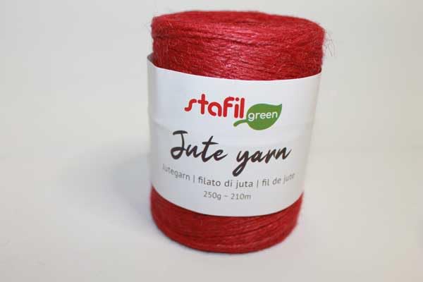 Filato di Juta 2 mm rosso Yutegarn fil de jute