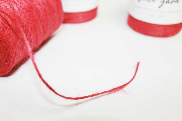 Filato di Juta 2 mm rosso Yutegarn fil de jute