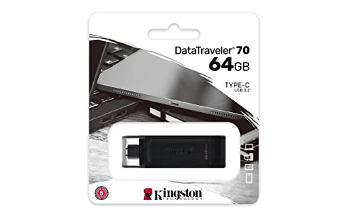Kingston DataTraveler 70 - DT70/64GB Drive Flash USB-C, Nero