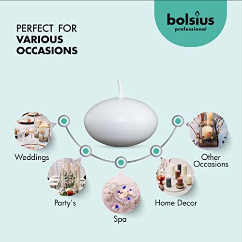 Bolsius Candele galleggianti Decorative, Cera, Bianco, 4.5cm w X 3cm h, 20 unità