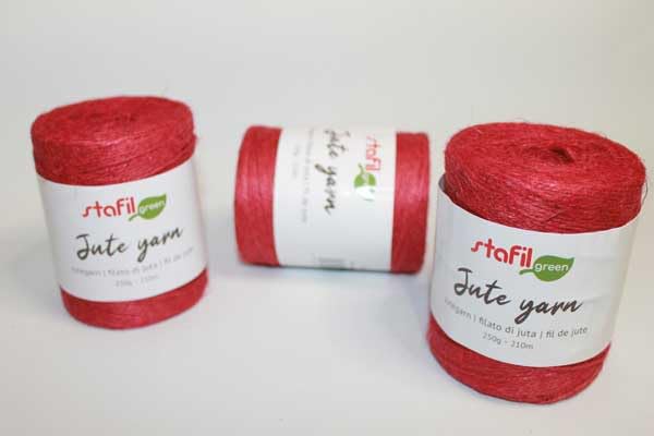 Filato di Juta 2 mm rosso Yutegarn fil de jute