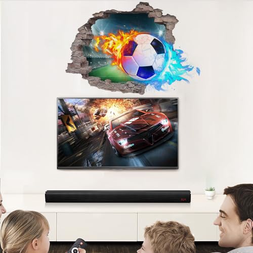 Zfseyuh 3D Adesivi Murali Calcio Adesivo Muro Decorativo Ragazzo Cameretta Stickers Murali Calcio per Camera da Letto della Ragazzo Soggiorno Camera Bambini