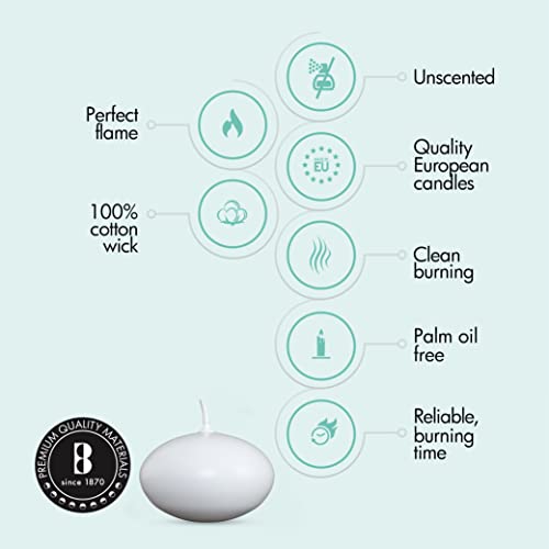 Bolsius Candele galleggianti Decorative, Cera, Bianco, 4.5cm w X 3cm h, 20 unità