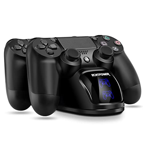 Ricarica Controller PS4,ECHTPower PS4 Docking Station e Indicatore di LED Base di Ricarica Controller Doppia Stazione di Ricarica per Sony Playstation4 Controller Wireless/Slim/Pro