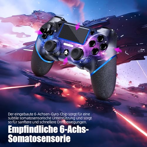 AceGamer Controller wireless per PS4, controller di gioco compatibile con PS4/Pro/Slim/PC Gamepad con pulsante turbo/posteriore/doppia vibrazione/sensore giroscopio a 6 assi/touch panel