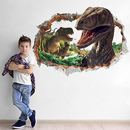 Runtoo Adesivi da parete con dinosauro 3D adesivi da parete per camera da letto per bambini camera da letto materna per ragazzi