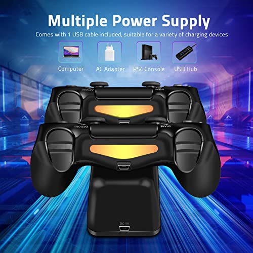 Ricarica Controller PS4,ECHTPower PS4 Docking Station e Indicatore di LED Base di Ricarica Controller Doppia Stazione di Ricarica per Sony Playstation4 Controller Wireless/Slim/Pro