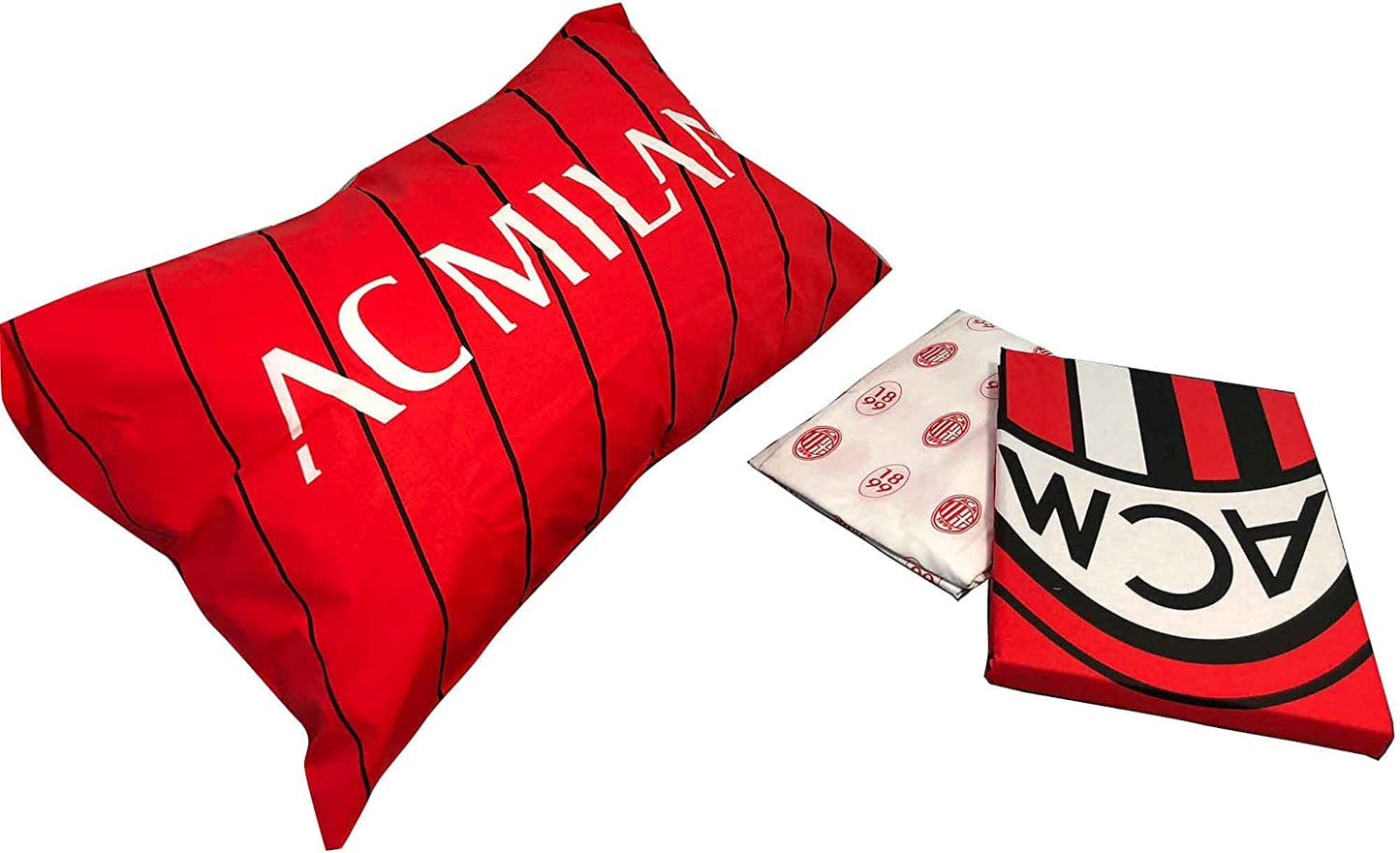 Milan Completo Letto, Cotone, Rosso/Nero, 150 x 295 cm/90 x 200 cm/52 x 80 cm