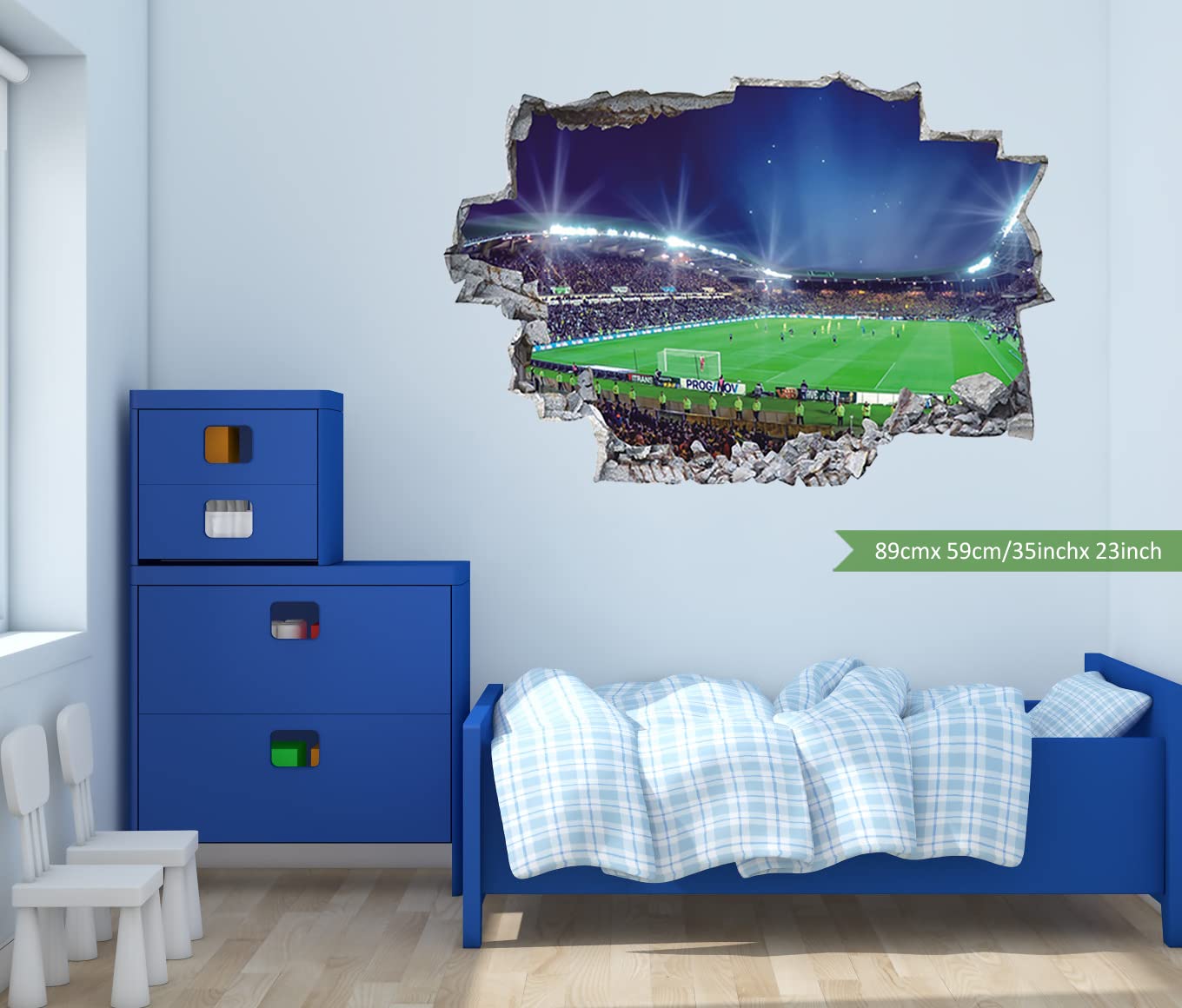 ANHUIB Sticker Murali di Calcio,Decalcomanie Murali Calcio Arena,Adesivi da Parete per Ragazzi Camera per Bambini,Calcio colorato Adesivi Murali per Camera da Letto della Ragazzo,3D Adesivi Decorativi