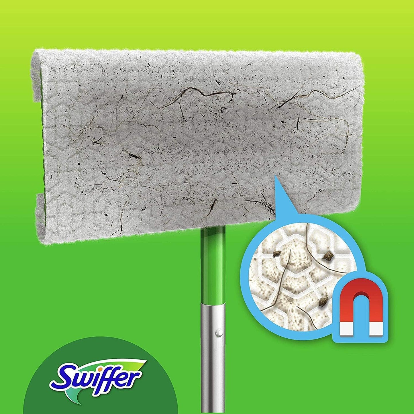 Swiffer Panni Catturapolvere, 240 Panni Microfibra Dry, Panni Cattura Polvere e Sporco, Ottimo per Tutti i Tipi di Pavimenti e per i Peli di Animali, Maxi Formato, Panni con 79% di Fibre Riciclate
